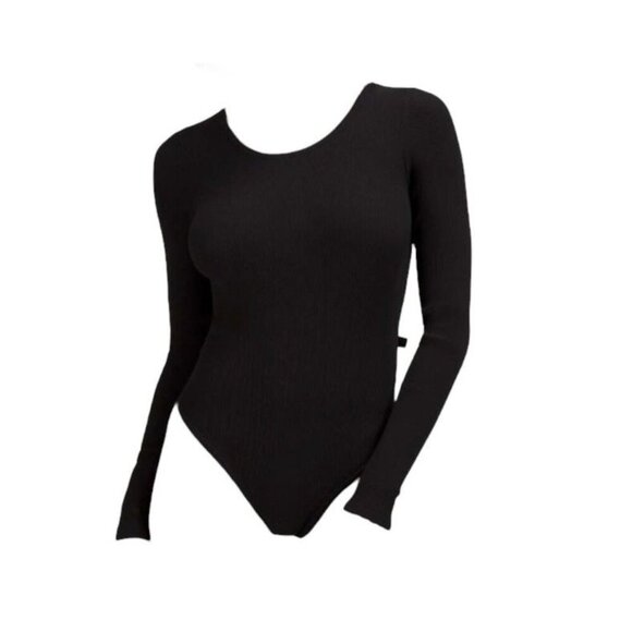 Lululemon Tight-Fit Long-Sleeve Knit Bodysuit Black ribbed size XXS NEW top - Picture 1 of 9